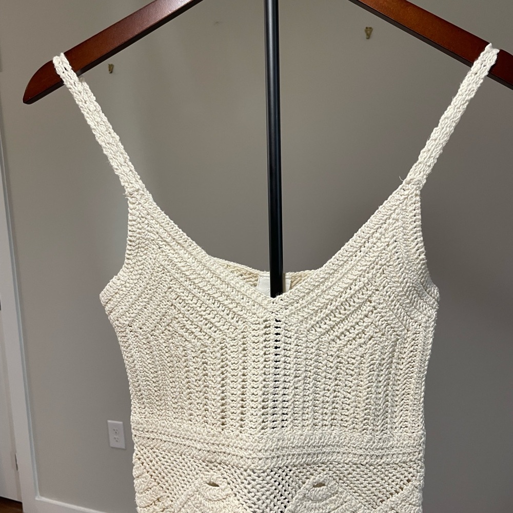 H&M Off-White Crochet Knit Top
